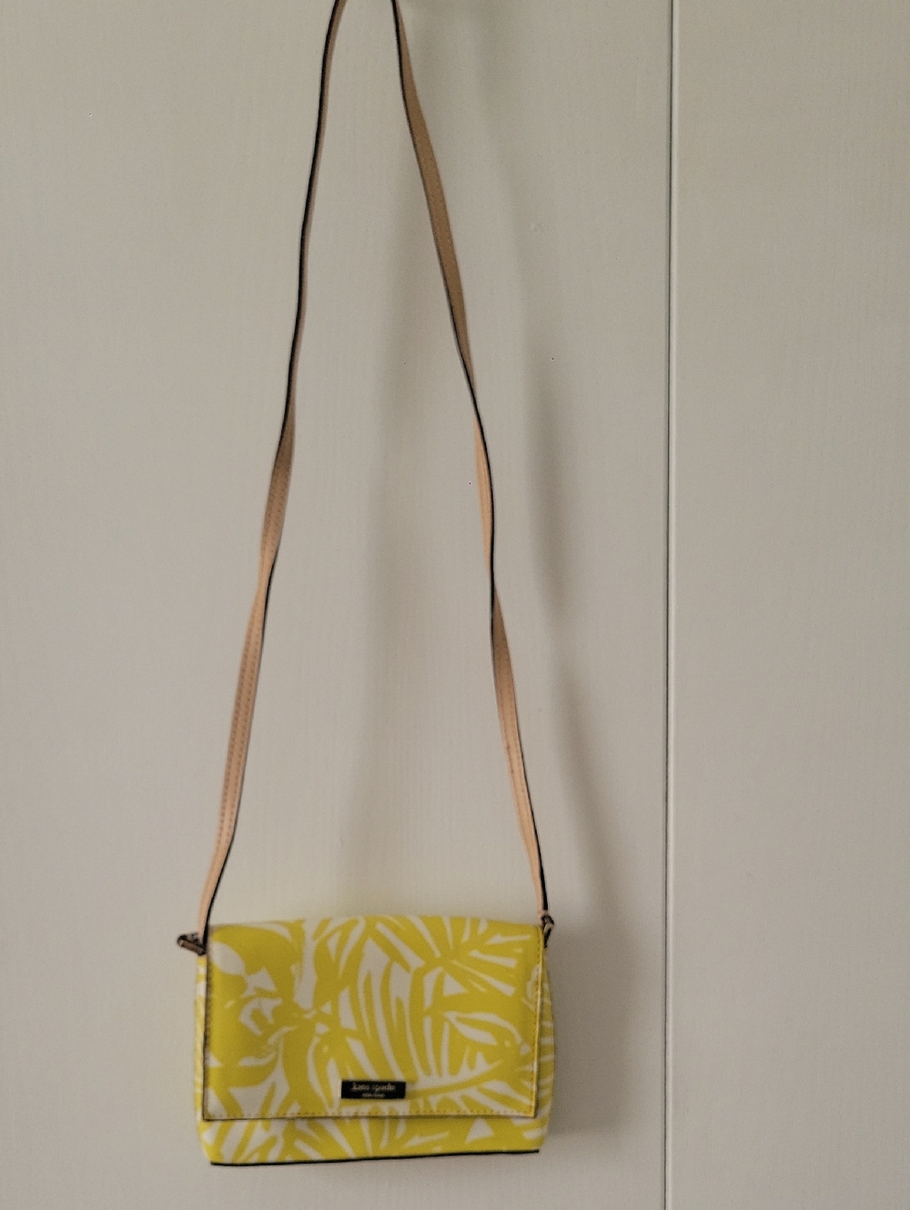 kate spade Yellow and White Printed Crossbody Bag